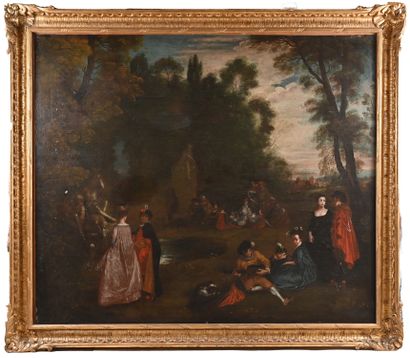 null École FRANÇAISE, XVIIIè siècle, d’après Antoine WATTEAU (1684-1721)
Le bosquet...