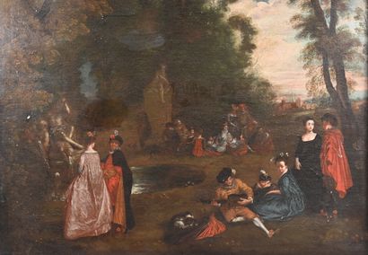 null École FRANÇAISE, XVIIIè siècle, d’après Antoine WATTEAU (1684-1721)
Le bosquet...