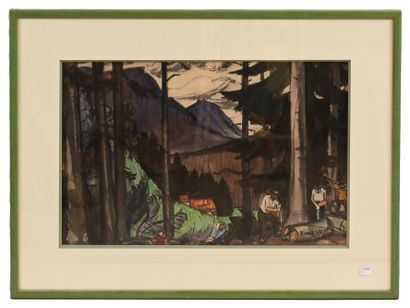 null Jules Emile ZINGG (1882-1942)
Bucherons dans la forêt, 1922
Aquarelle et gouache...