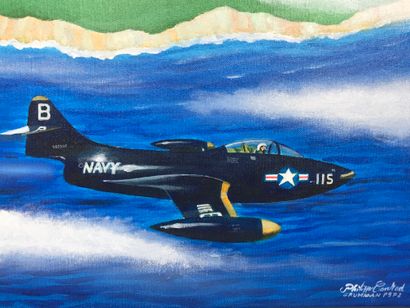 null Philippe CONRAD (1945)
CURTIS Hawk III Biplane and Navy Grumman F9F-2 Panther
Two...