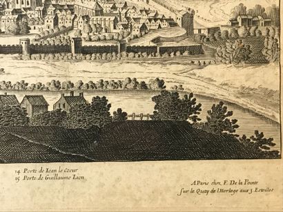 null France, XVIIIè siècle
Importante gravure titrée " Profil de la renommée ville...