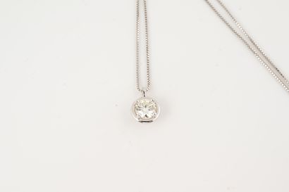 null Necklace in 18k white gold adorned with a brilliant-cut diamond of 0.70cts approximately....