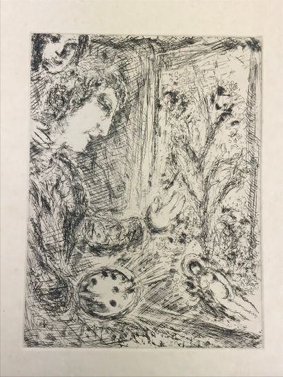 null Marc CHAGALL (1887-1985), after
Reverie
Etching on Japan paper. 
30 x 22,5 ...