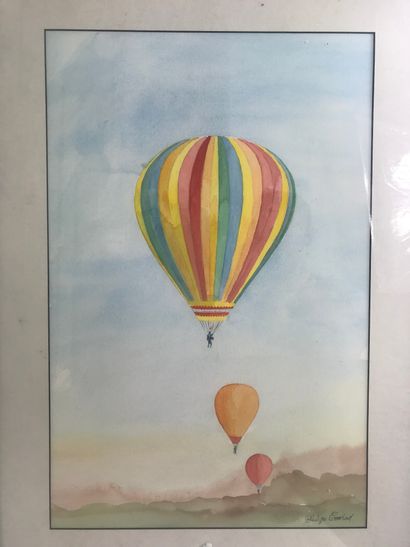 null Philippe CONRAD (1945)
Hot air balloons
Watercolor gouache, signed lower right.
60...