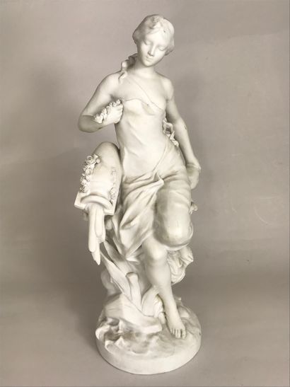 null After Edouard DROUOT (1859 - 1945).
Allegory of the Spring.
Statuette in cookie...