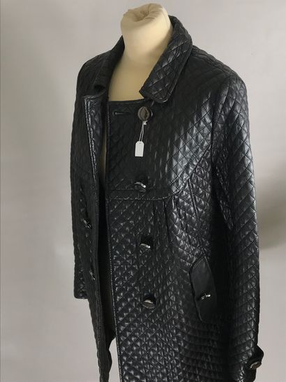 null GIOVANNI 
Black lamb leather jacket, quilted. Size 40.