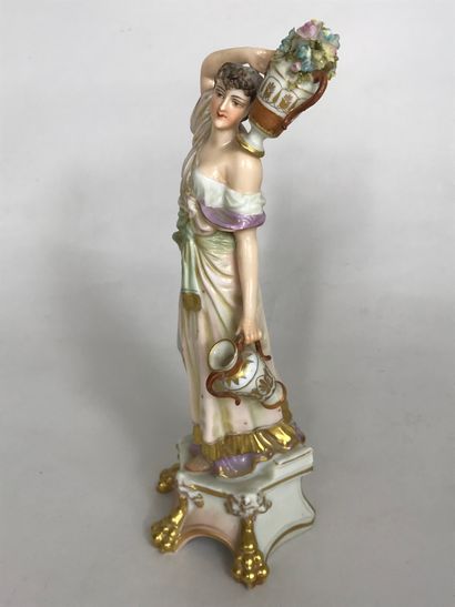 null The water carrier draped in the antique style
Polychrome and gold porcelain,...
