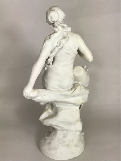 null After Edouard DROUOT (1859 - 1945).
Allegory of the Spring.
Statuette in cookie...