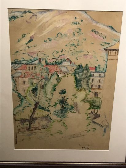null Eugène ALLUAUD (1866 - 1947)
Aix-Les-Thermes
Pastel sur papier, signé du cachet...