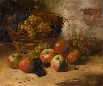 null BERNARD NEUVILLE (XIX - XX)
Still life with fruits
Oil on canvas, stuccoed and...
