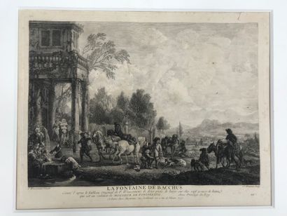 null Jean MOYREAU (1690-1762), after the painting by Philip Wouverman
The Fountain...