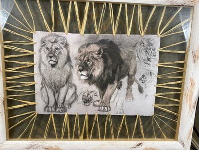 null Etude de lions
Reproduction
Cadre intégré dans le dessin.
39 x 27 cm (71 x 56...