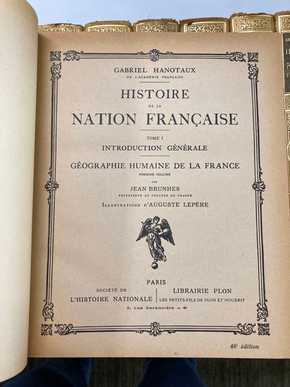null Gabriel HANOTAUX 
Histoire de la Nation française
Paris, Librairie Plon. 1920....