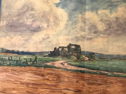 null French school, late 19th century
Landscape
Watercolor on paper, dedicated, dated...