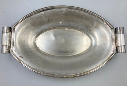 null Lot of silver plated metal including: 2 serving dishes CHRISTOFLE and 2 bread...