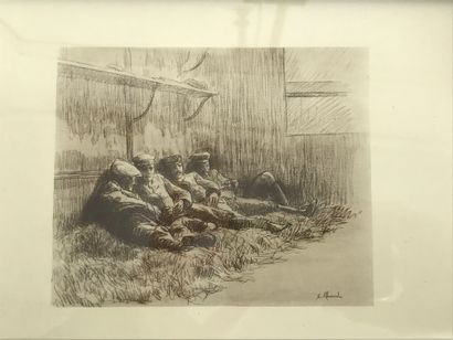 null Eugène ALLUAUD (1866 - 1947)
Set of three small engravings, two dated 1914
23...