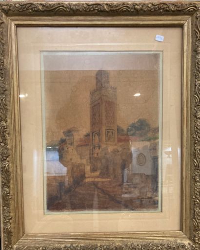 null Orientalist school, early 20th century 
Minaret
Watercolor signed lower right...