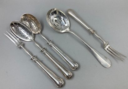 null CHRISTOFLE
Set of silver plated metal composed of 3 hors d'oeuvre cutlery of...