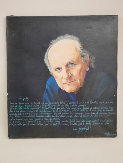 null Jean Luc LACOMBE (1955). Portrait de Jean Castel. Huile sur toile signée en...