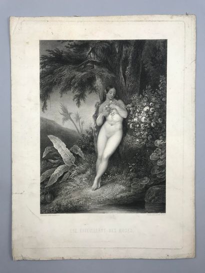 null Lot of four engravings including : 
- Ferdinand LEENHOFF (1841-1914), The good...