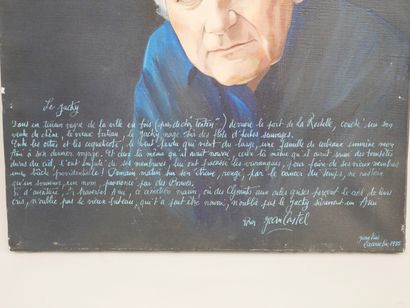 null Jean Luc LACOMBE (1955). Portrait de Jean Castel. Huile sur toile signée en...