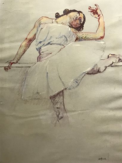 null Eugène ALLUAUD (1866 - 1947)
La danseuse
Pastel sur papier, signé du cachet...