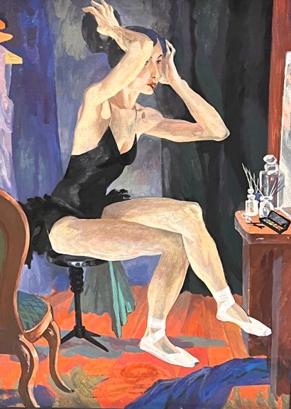 null Alexeï KRASSAVINE (1956) 
In the backstage, 
Oil on canvas signed, titled and...