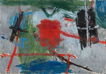 null Ann THOMSON (1933)
Abstract painting, 2003
Acrylic on paper.
21 x 14,5 cm