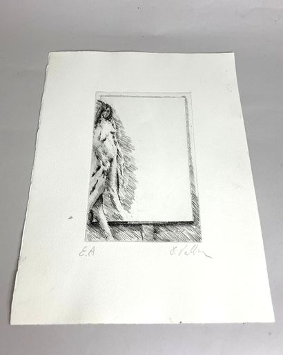 null Engraving ''Nude standing at the mirror'' by Paolo Vallorz
Artist's proof, signed...