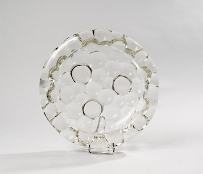 null P. DAVESN FRANCE (XXth century)
Molded glass bowl with honeycomb decoration....