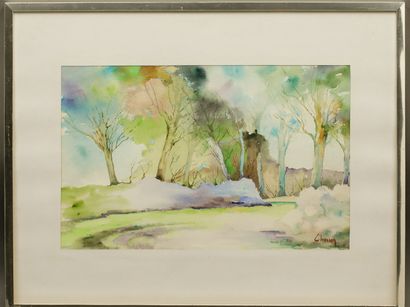 null Philippe CHOSSON (1919-2011) - Pays de Caux - Watercolor on paper - Signed lower...