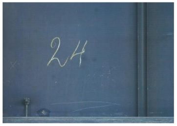 null Peter KLASEN (born in 1935) 
SNCF Car Door / 24 Blue
Print on aluminum, bears...