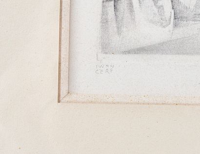 null Ywan CERF (1883-1963)
Vue de village. 
Gravure signée en bas à gauche. 
13 x...