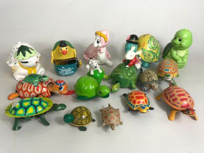 null Set of toys and piggy banks in the shape of turtles.
Some models of toys in...