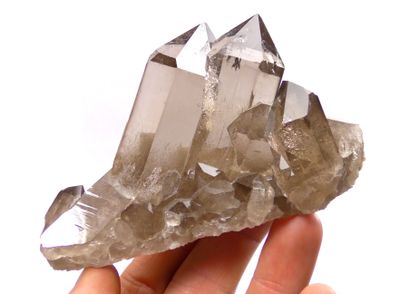 null Superb group of smoky quartz composed of two parallel strands particularly luminous,...