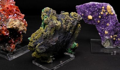 null Lot of colored minerals with an Amethyst and yellow calcite from Uruguay, a...