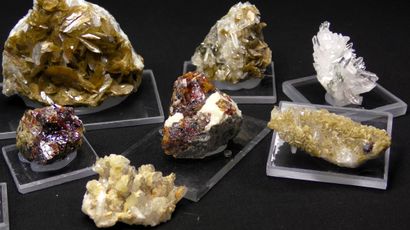 null Set of minerals from the coal mines of La Mure d'Isère. 
Three siderites, four...