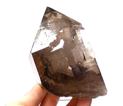 null Très beau monocristal de quartz fumé du Mont-Blanc, entièrement cicatrisé :...