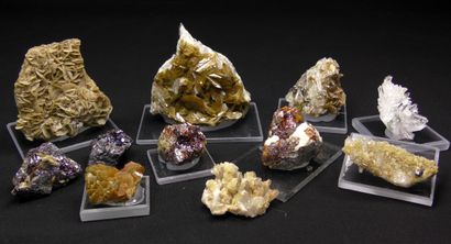 null Set of minerals from the coal mines of La Mure d'Isère. 
Three siderites, four...