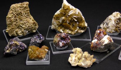 null Set of minerals from the coal mines of La Mure d'Isère. 
Three siderites, four...