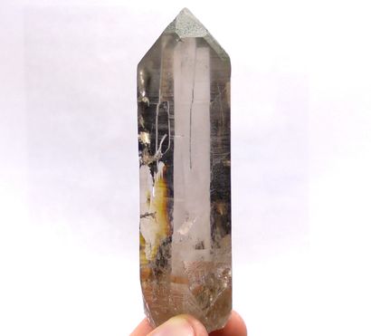 null Joli quartz fumé biterminé de Grimsel, Suisse. Très brillant et transparent...