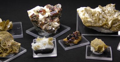 null Set of minerals from the coal mines of La Mure d'Isère. 
Three sphalerites,...