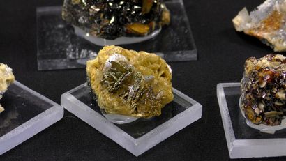 null Set of minerals from the coal mines of La Mure d'Isère. 
Three sphalerites,...