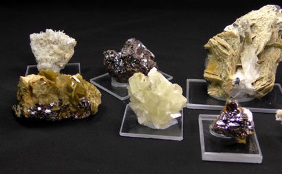 null Set of minerals from the coal mines of La Mure d'Isère. 
A very nice dolomite,...