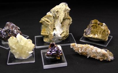 null Set of minerals from the coal mines of La Mure d'Isère. 
A very nice dolomite,...