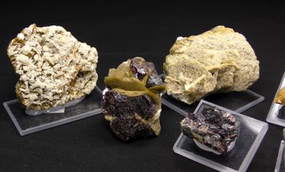 null Set of minerals from the coal mines of La Mure d'Isère. 
One dolomite and siderite,...