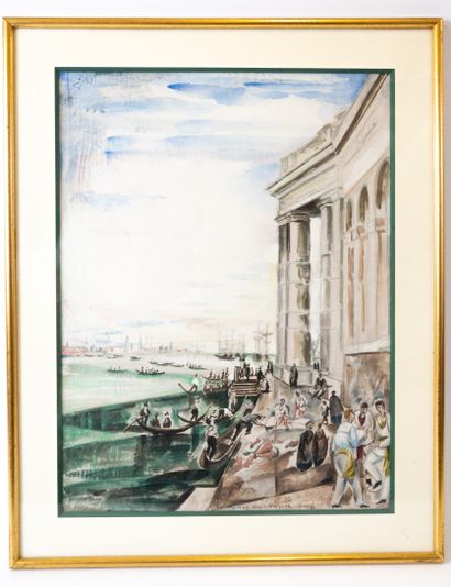 null Henri DE WAROQUIER (1881-1970)
Vue du palais des Doges
Gouache et aquarelle...