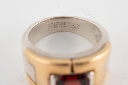 null HERMES Paris
Wedding band ring in silver and 750° yellow gold set with a close-set...