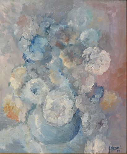null Josette MASSONI (20th century)
Bouquet de fleurs
Oil on canvas, signed and dated...
