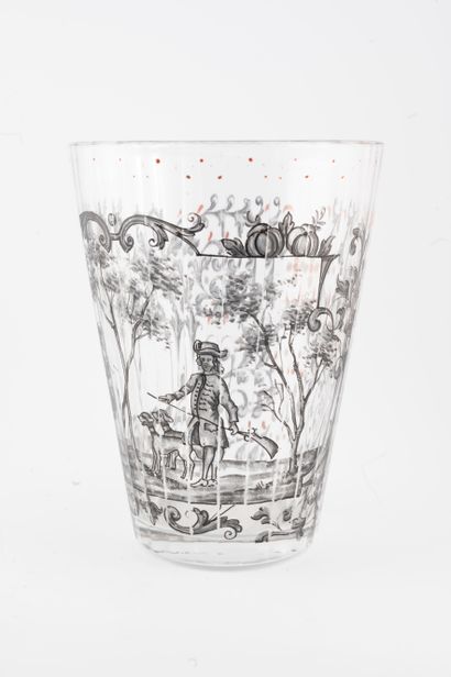 null Émile GALLÉ (1846-1904)
Set consisting of a bonbonnière, a carafe and a glass...